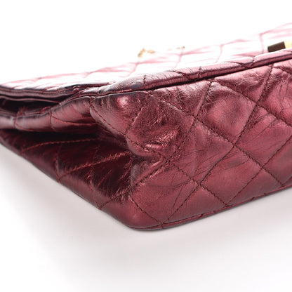 Chanel Metallic Aged Calfskin Quilted 2.55 Reissue 227 Flap Dark Red 8 of 14