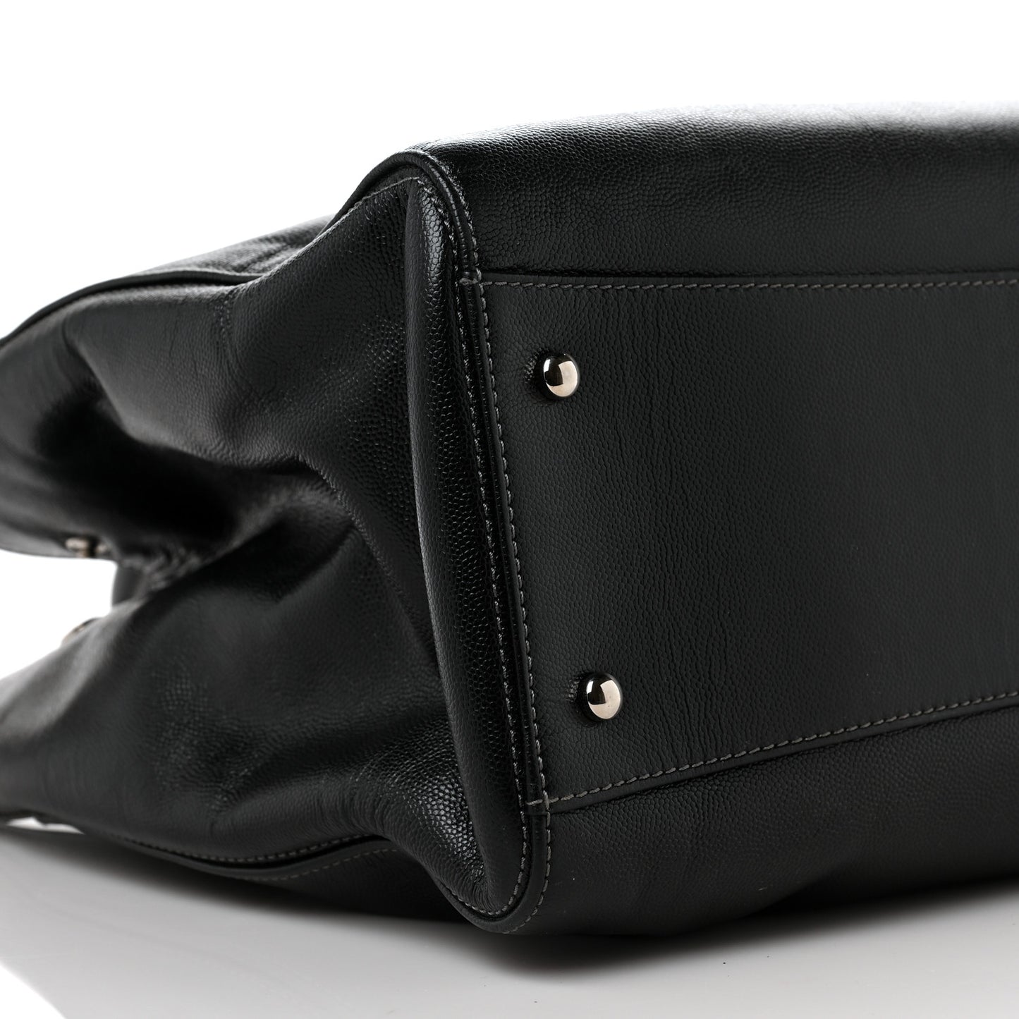 Caviar Medium Cerf Executive Shopper Tote Black