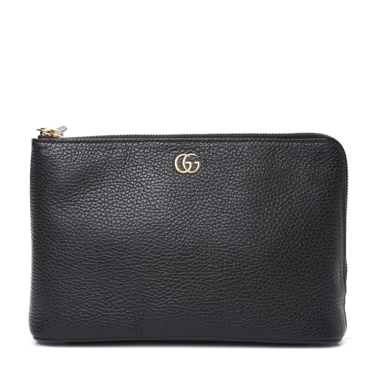 Gucci Calfskin GG Marmont Zip Pouch Black 1 of 7