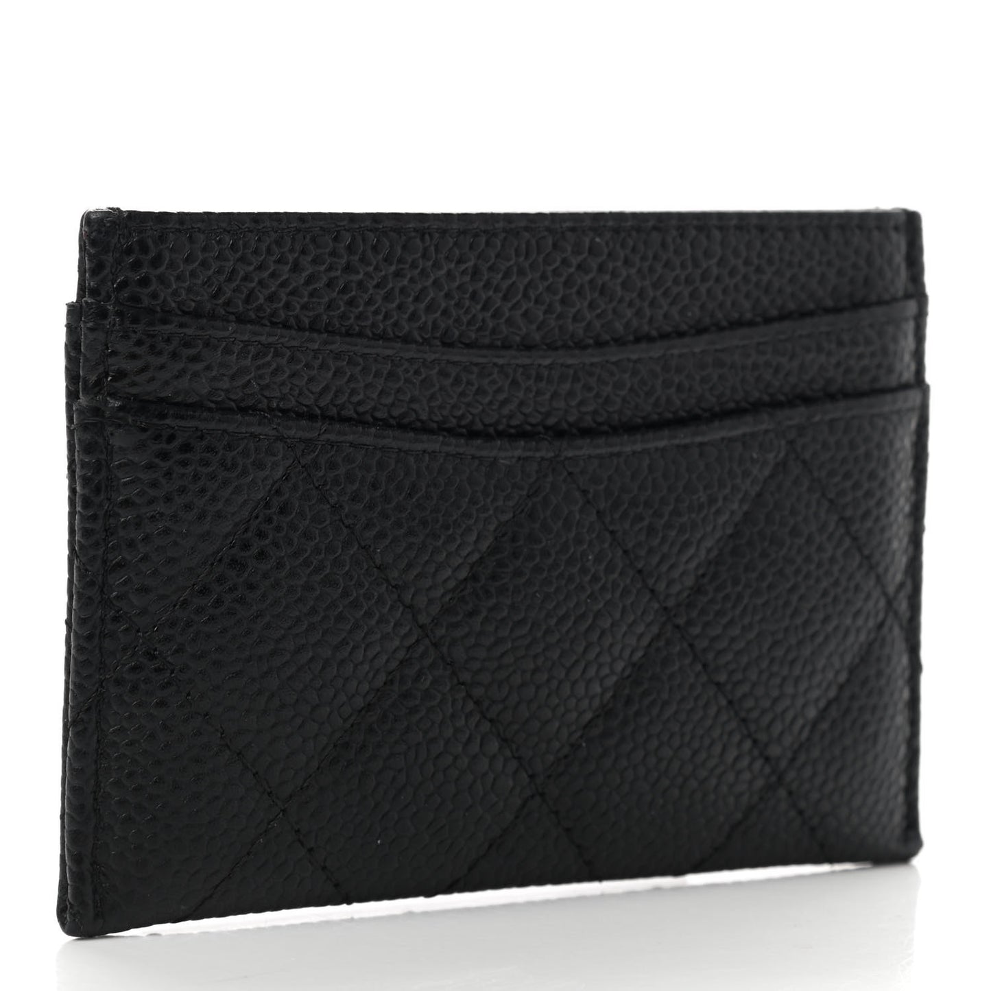 Caviar Quilted Card Holder Black