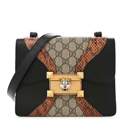 Gucci Nappa Elaphe GG Supreme Monogram Medium Osiride Shoulder Bag Black Bright Cuir Beige Ebony 1 of 10