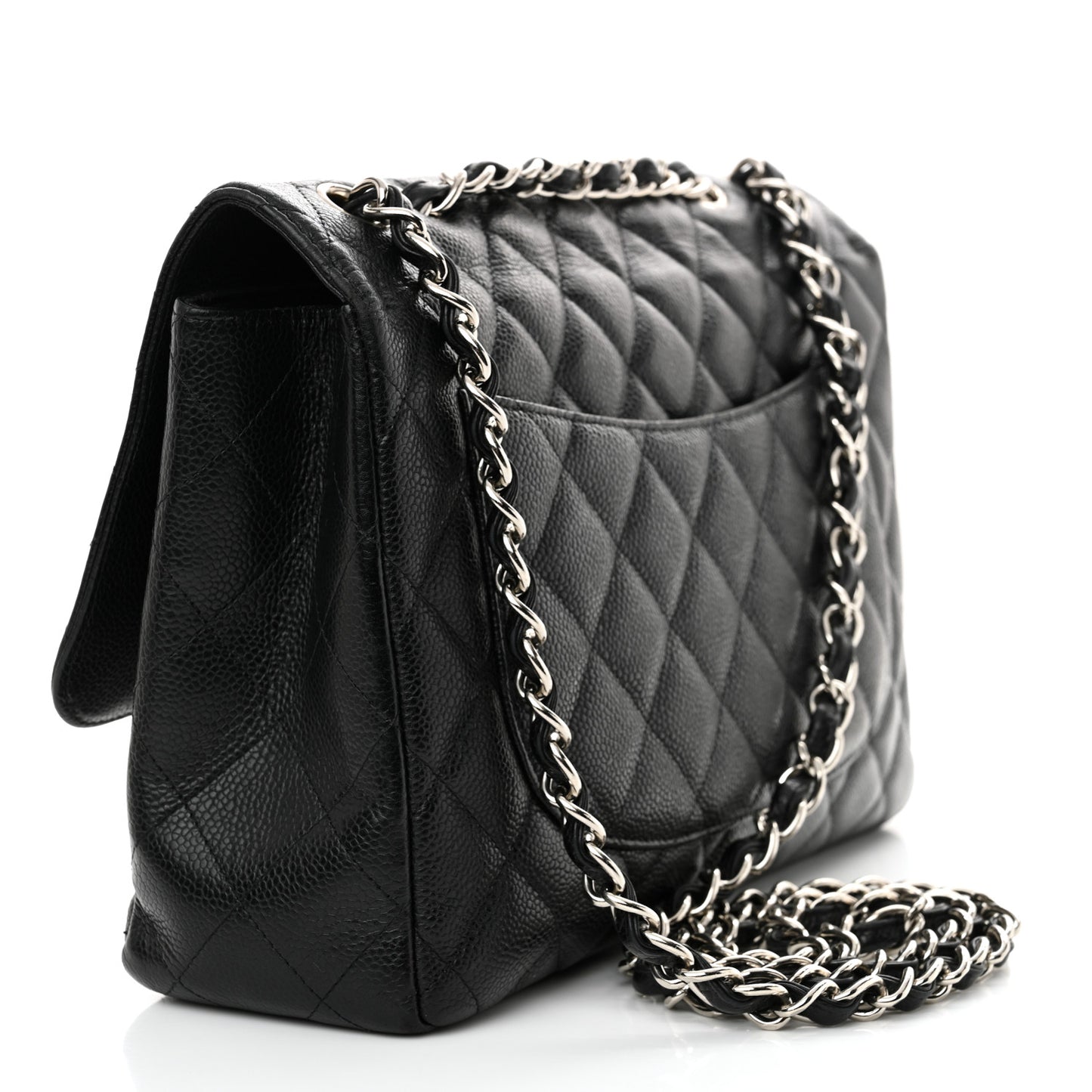 Caviar Quilted Jumbo Single Flap Black