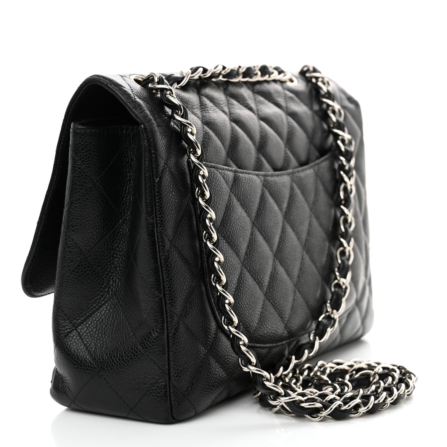 Chanel Caviar Quilted Jumbo Single Flap Black 2 of 14