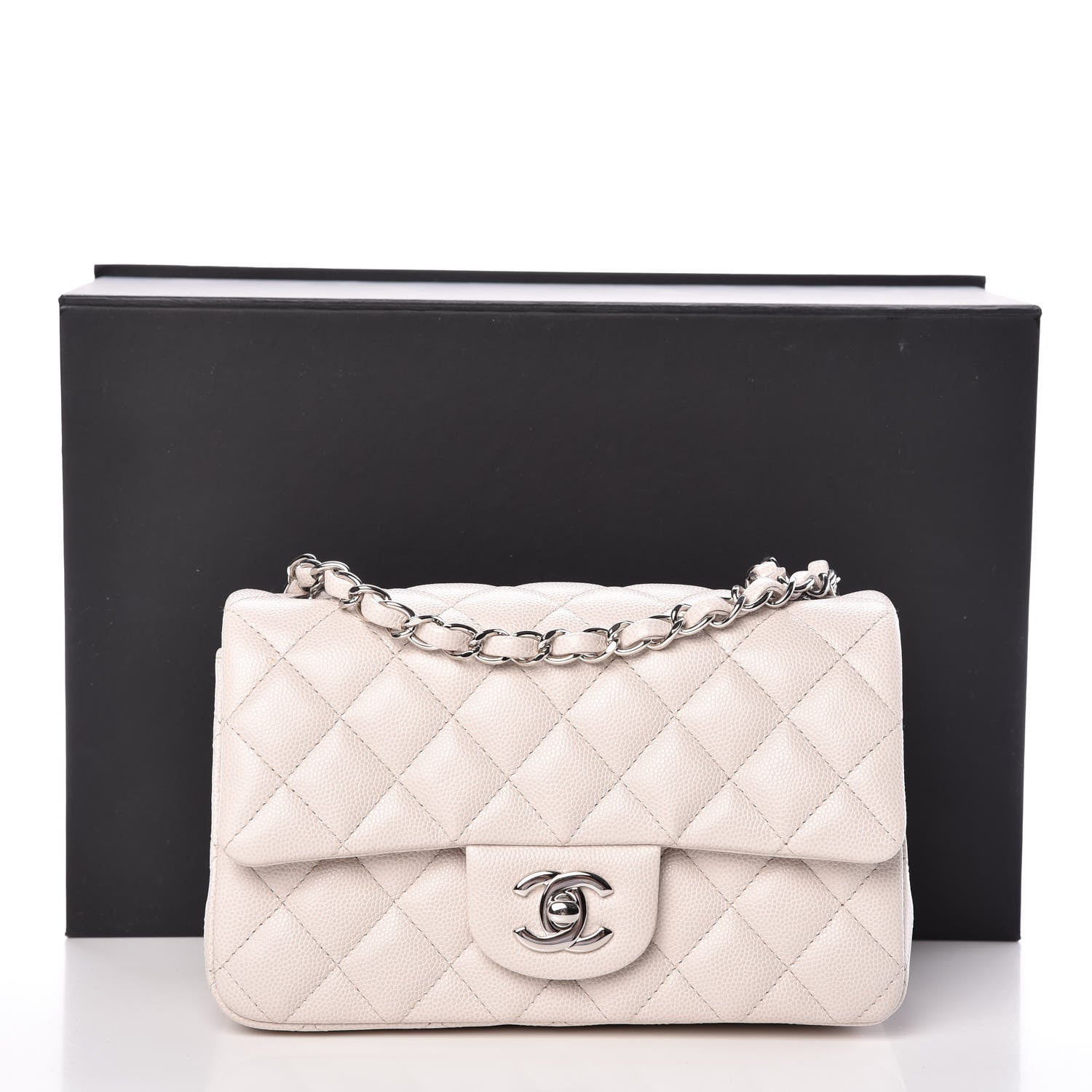 Chanel Caviar Quilted Mini Rectangular Flap Ivory 10 of 10