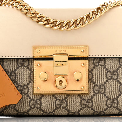 Gucci GG Supreme Monogram Calfskin Small Padlock Shoulder Bag Beige Mystic White Sun Oil 8 of 11