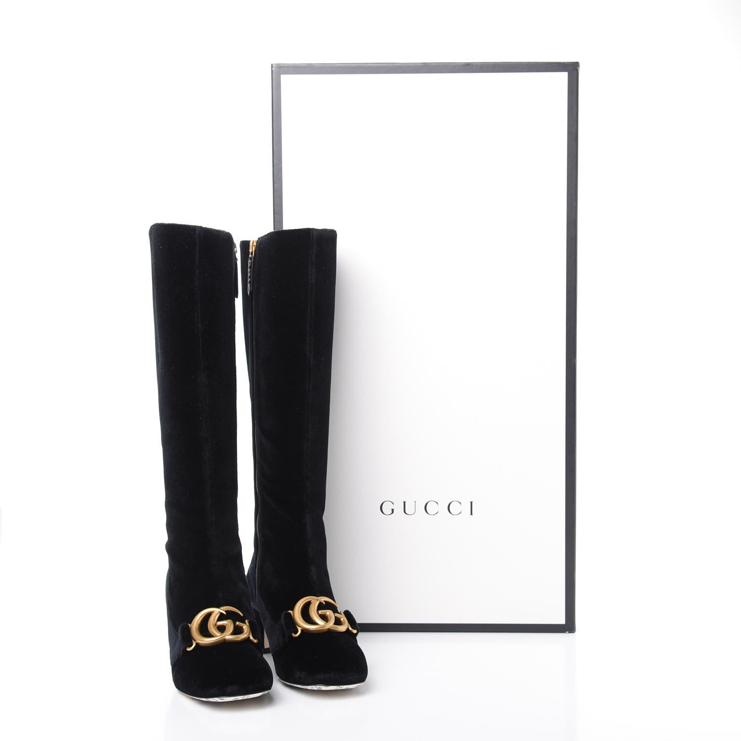 Gucci Velvet GG Victoire 55mm Boots 35.5 Black 10 of 10