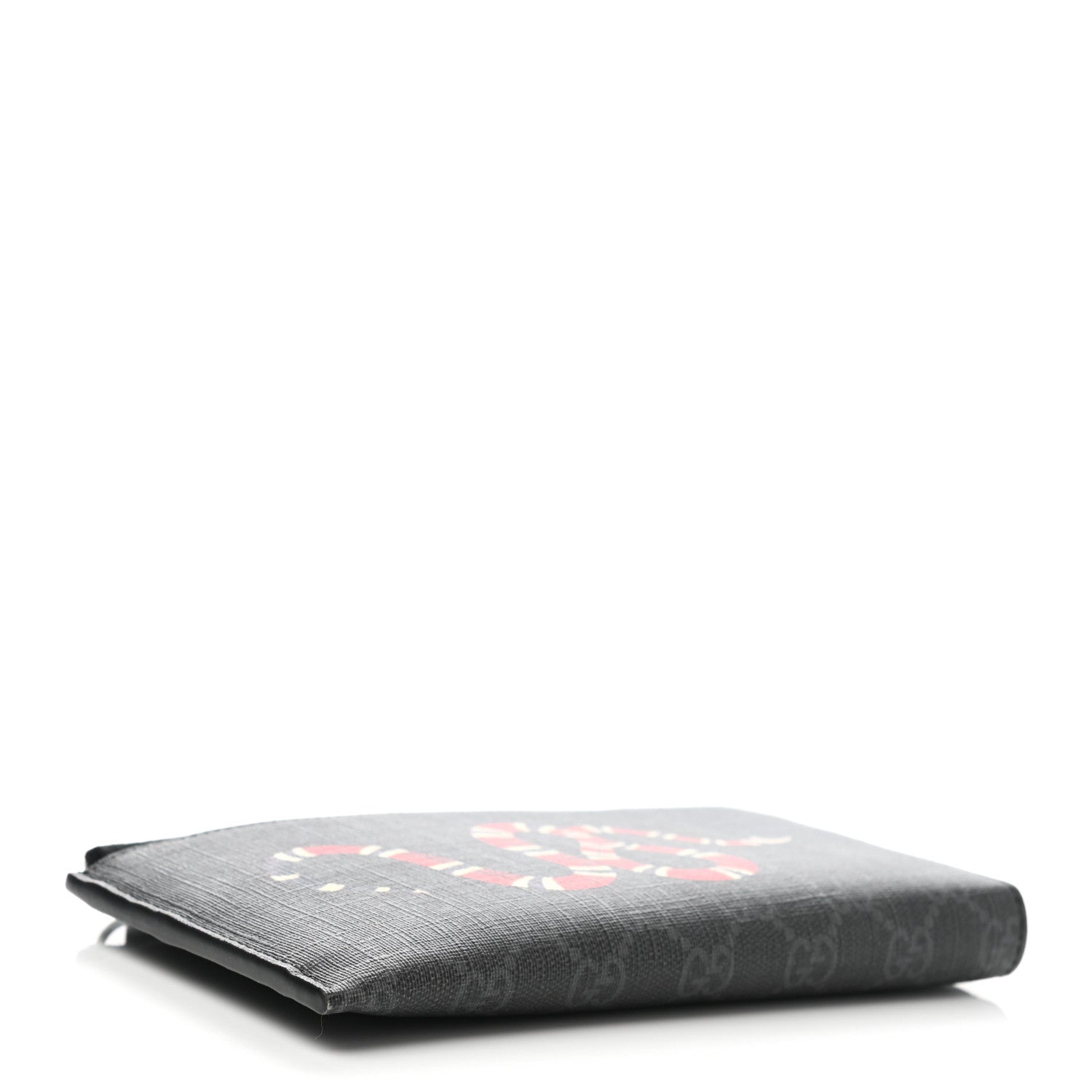 Gucci GG Supreme Monogram Kingsnake Zip Around Wallet Black Grey 4 of 8