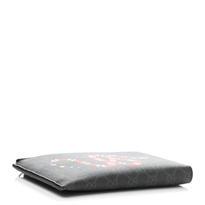 Gucci GG Supreme Monogram Kingsnake Zip Around Wallet Black Grey 4 of 8