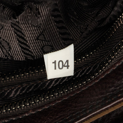 Prada Tessuto Nylon Calfskin Studded Shoulder Bag Bruciato 7 of 7