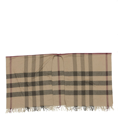 Burberry Merino Wool Cashmere Collette Smoked Check Cape Scarf Scarf Trench 1 of 2