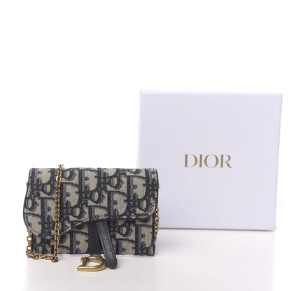 Christian Dior Oblique Nano Saddle Chain Pouch Blue 11 of 11