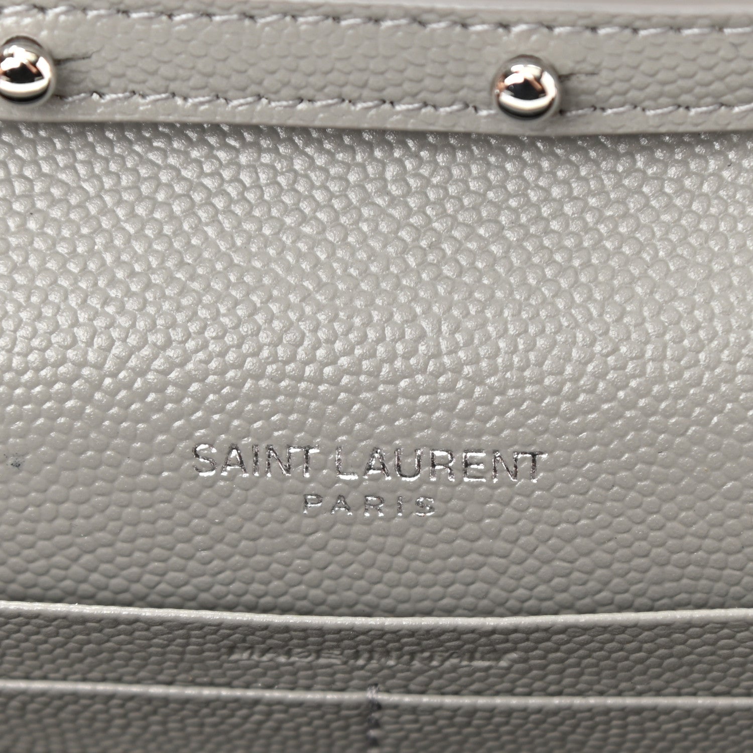Saint Laurent Grain De Poudre Mixed Matelasse Triquilt Monogram Chain Wallet Fog 7 of 8