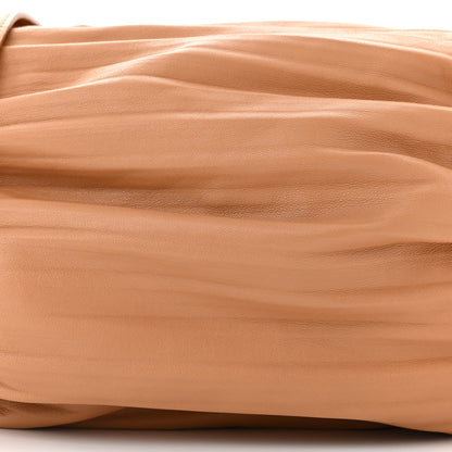 Loewe Lambskin Pleated Bracelet Pouch Shoulder Bag Warm Desert 7 of 9