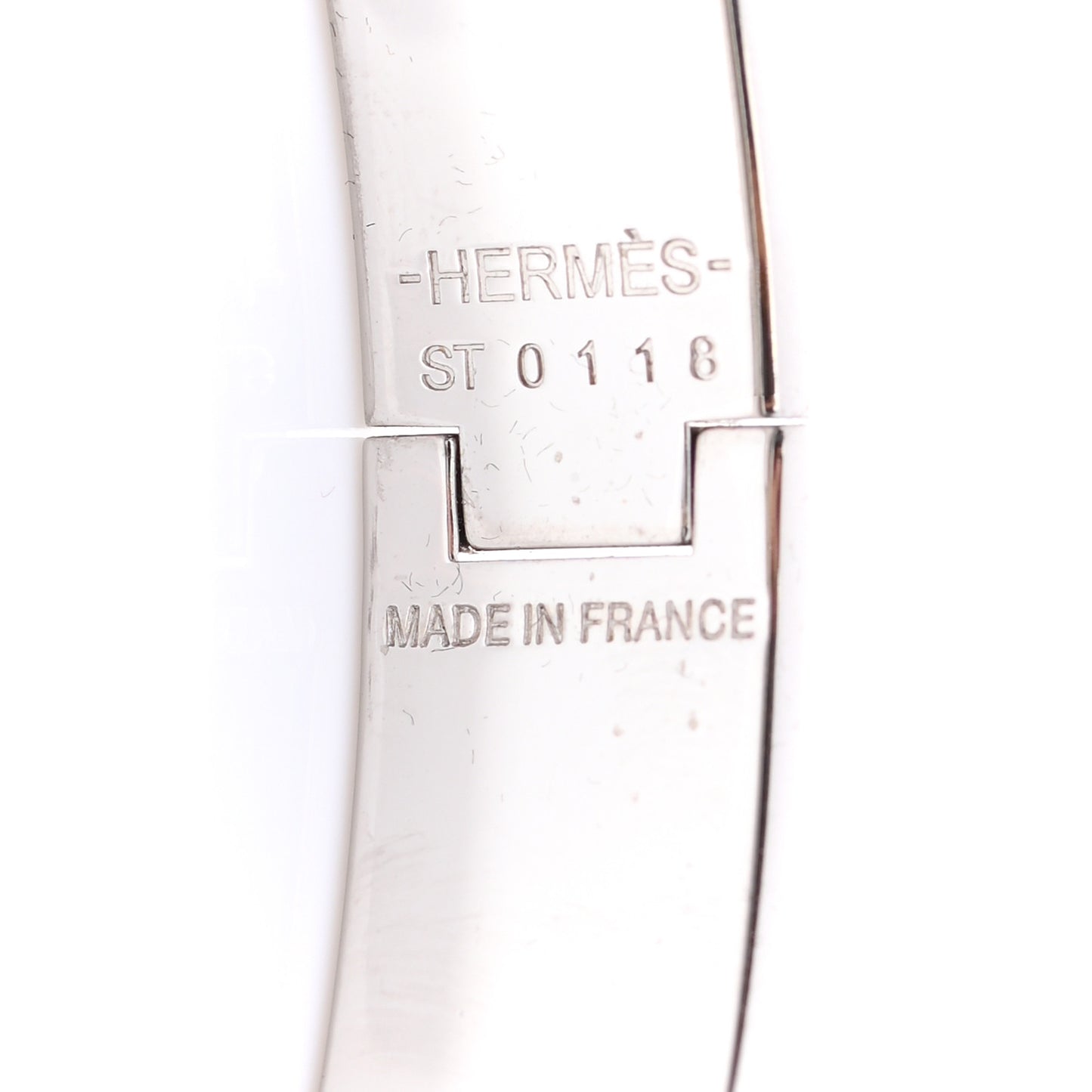 Enamel Narrow Clic Clac H Bracelet PM Gris Clair