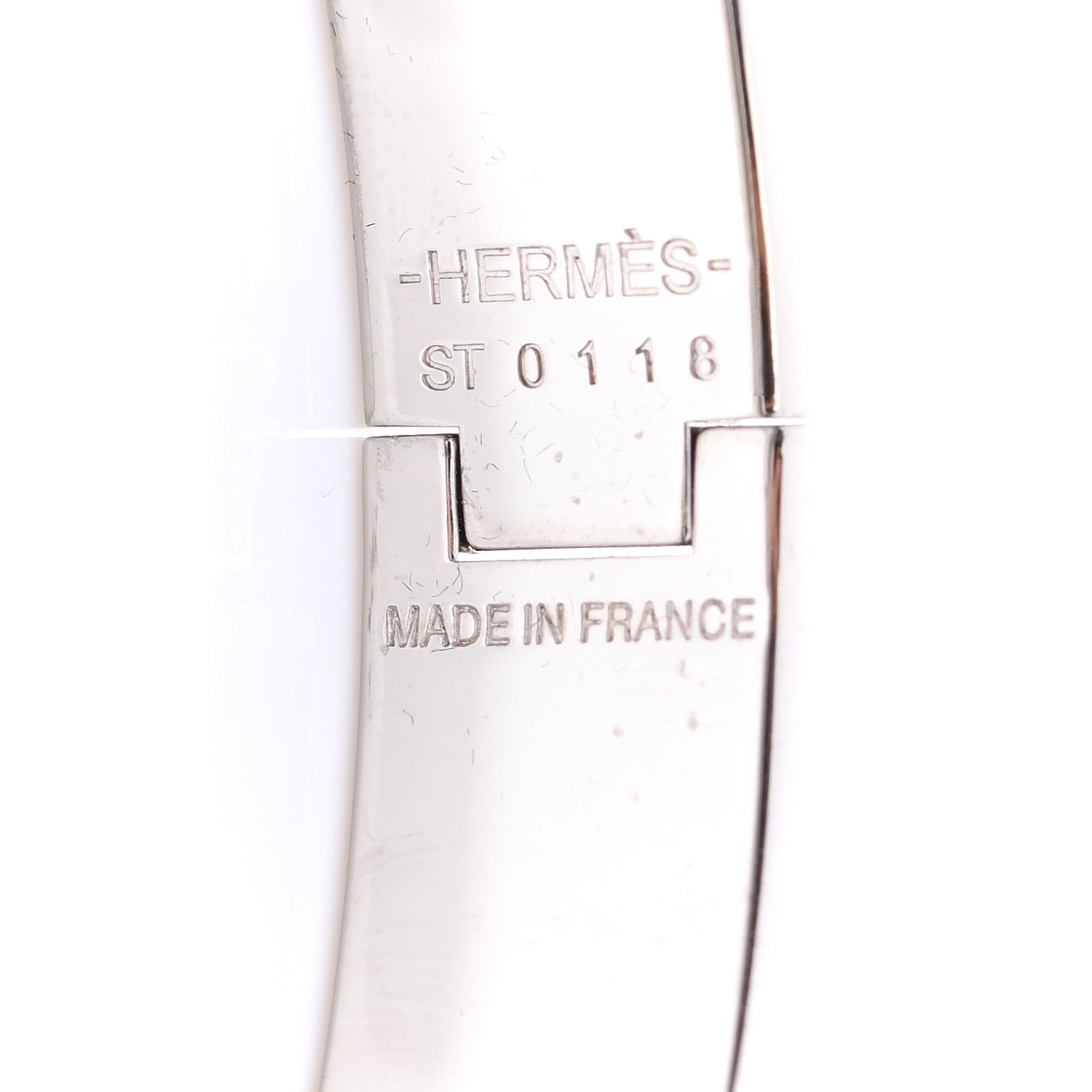 Hermes Enamel Narrow Clic Clac H Bracelet PM Gris Clair 7 of 8