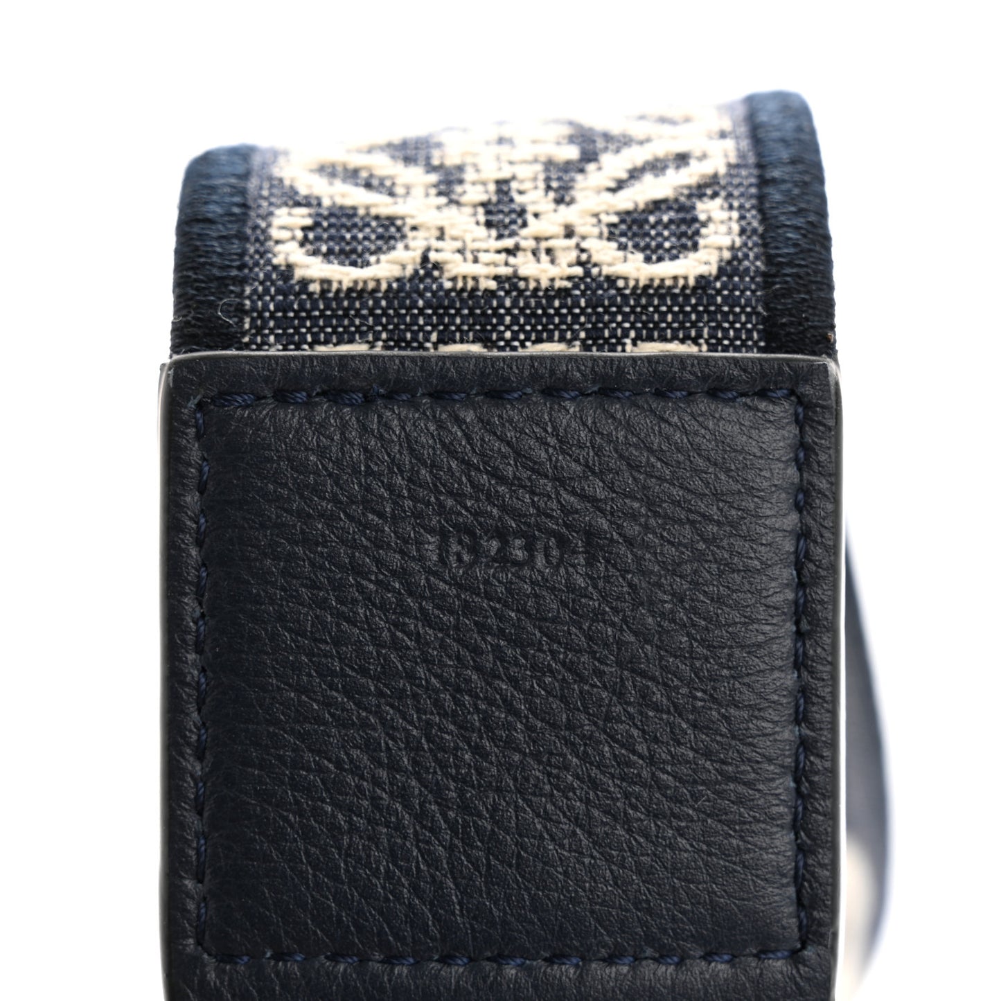 Calfskin Jacquard Anagram Strap Deep Navy