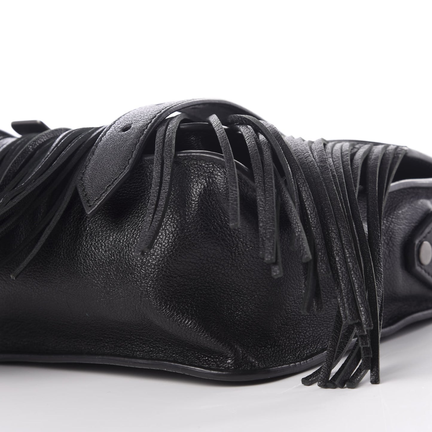 Lambskin Tiny Fringe Lux PS1 Satchel Black