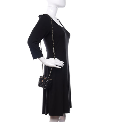 Chanel Lambskin Quilted Mini Vanity Case With Chain Black 2 of 11