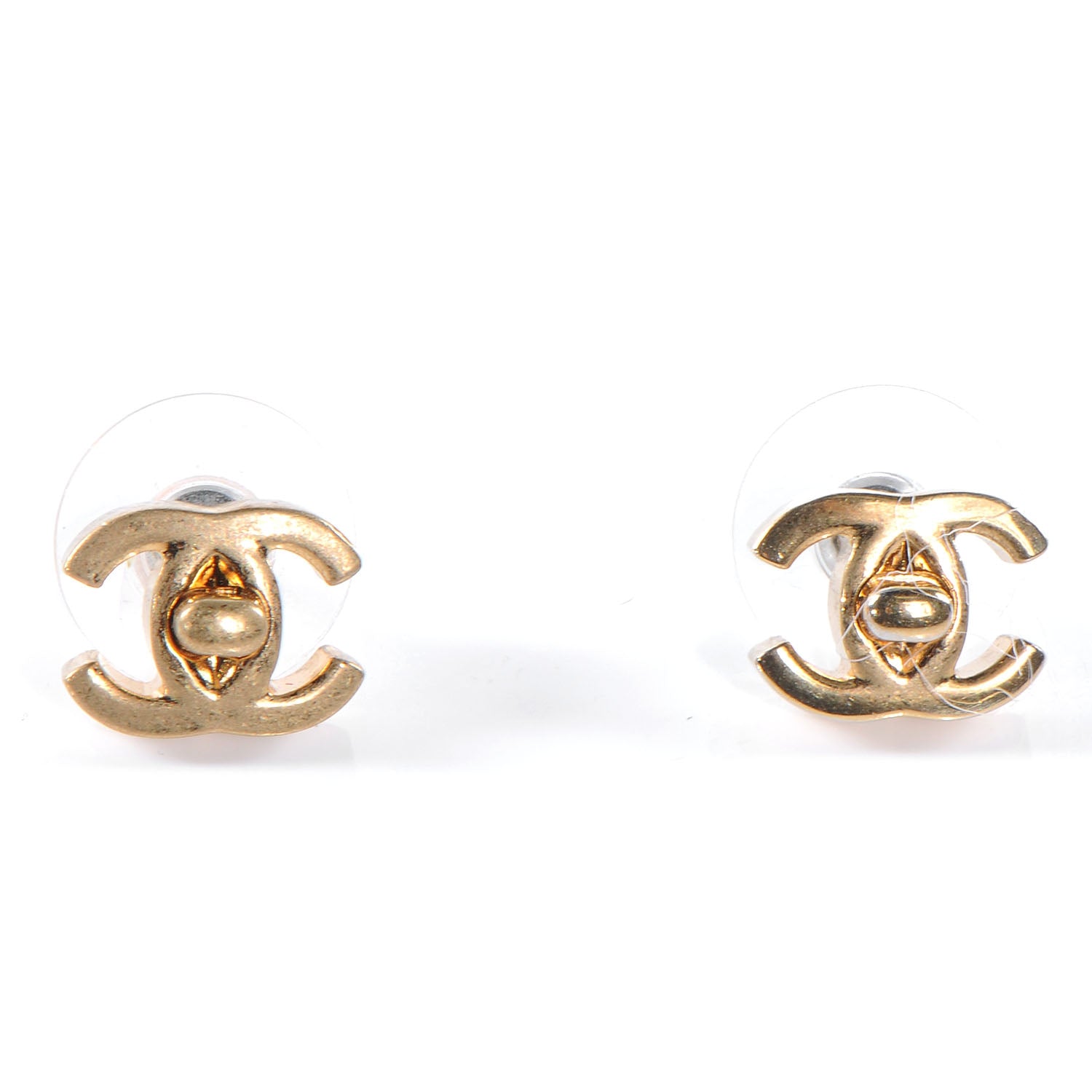 Chanel Metal CC Turnlock Clip On Earrings Gold 1 of 5