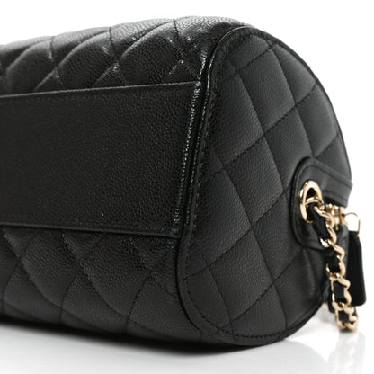 Chanel Caviar Quilted Barrel Clutch With Chain  Black 10 of 11