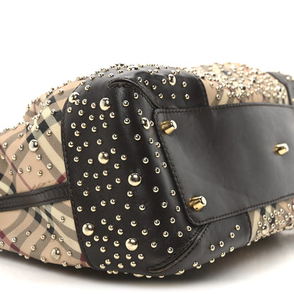 Burberry Haymarket Check Studded Hannington Satchel Bag 9 of 11