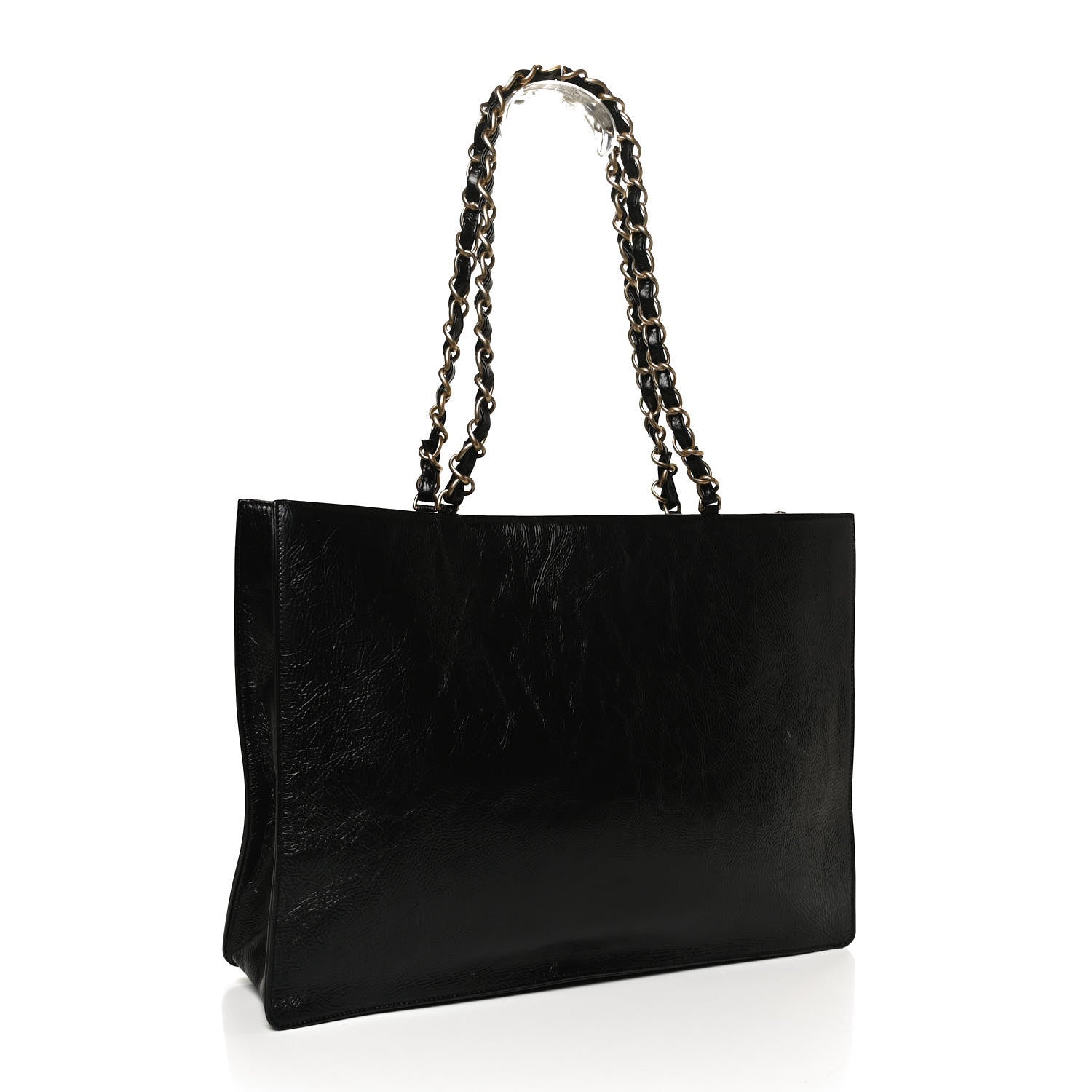 Chanel Shiny Aged Calfskin Shopping Bag Black 2 of 10