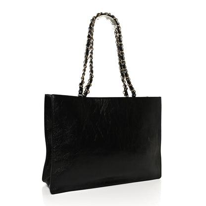 Chanel Shiny Aged Calfskin Shopping Bag Black 2 of 10