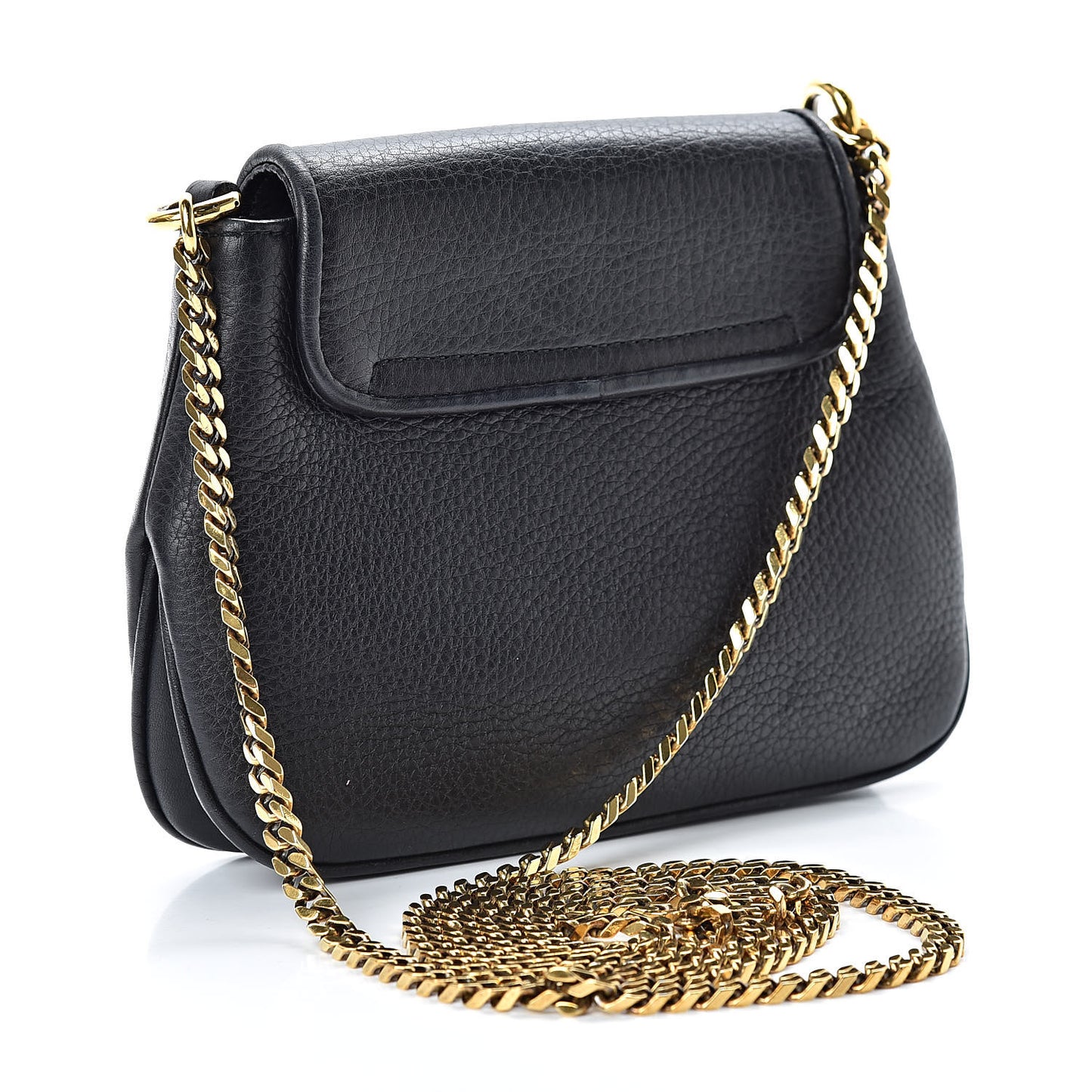 Pebbled Calfskin Small 1973 Chain Shoulder Bag Black
