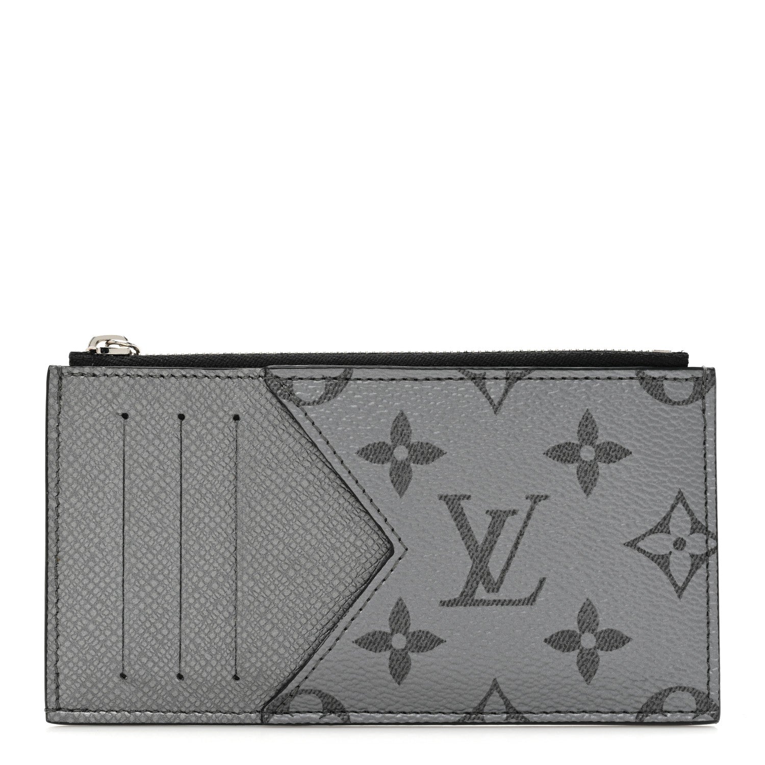 Louis Vuitton Taigarama Coin Card Holder Gunmetal 1 of 9