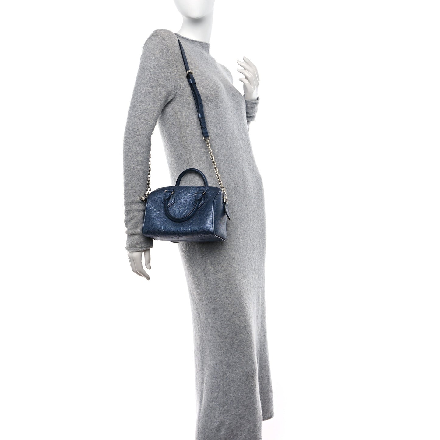 Metallic Empreinte Monogram Giant Speedy Bandouliere 20 Navy Nacre