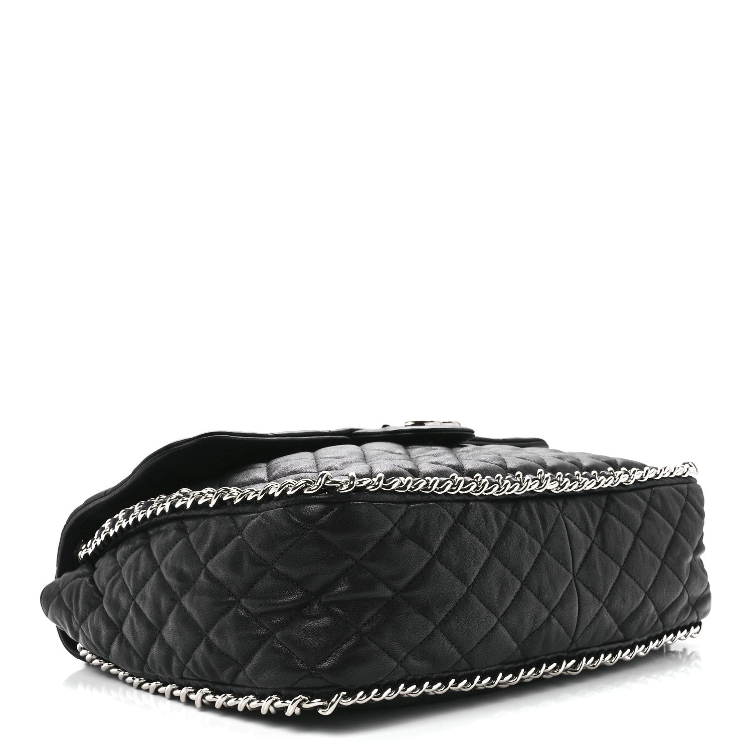 Chanel Washed Lambskin Chain Around Maxi Flap Bag Black 3 of 10