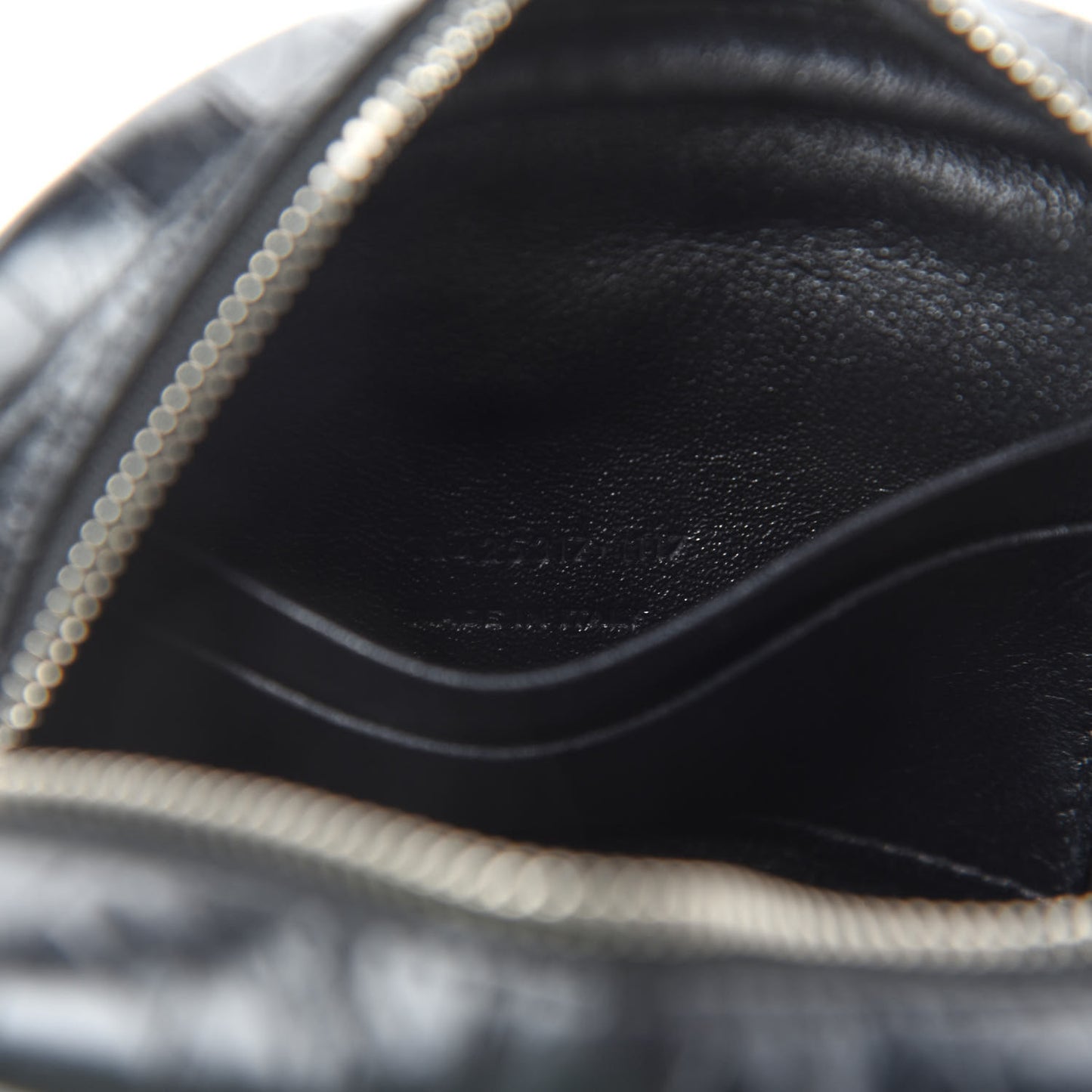 Calfskin Crocodile Embossed Monogram Blogger Bag Black