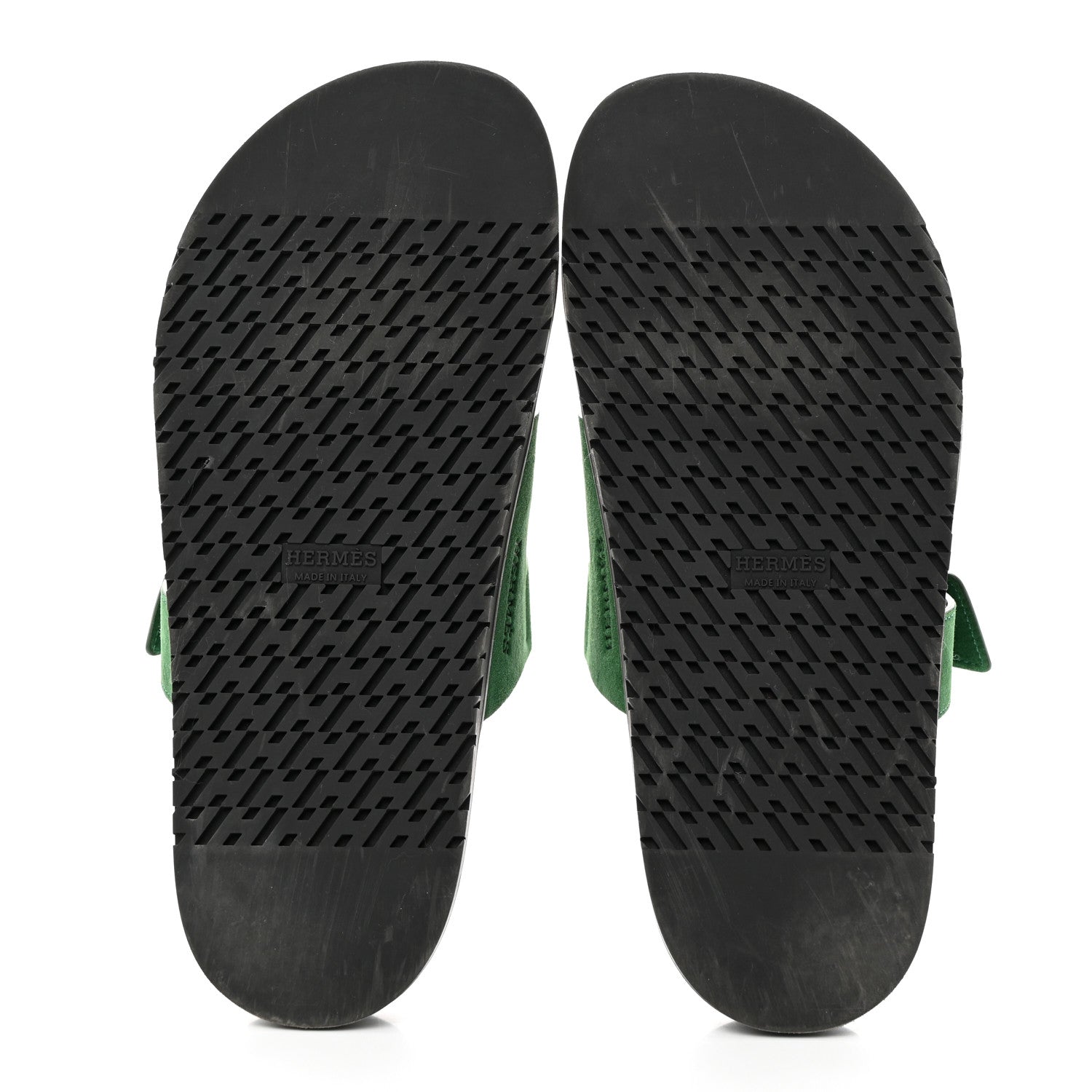 Hermes Suede Goatskin Womens Chypre Sandals 40.5 Vert Electrique 5 of 8