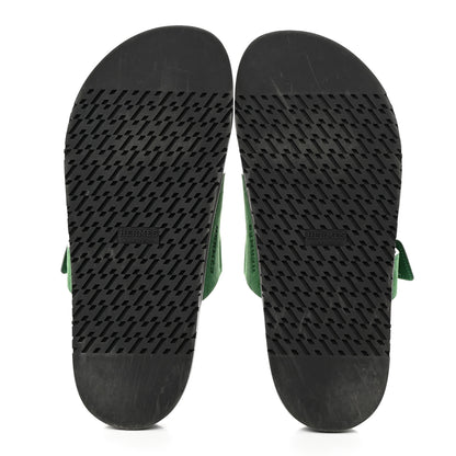 Hermes Suede Goatskin Womens Chypre Sandals 40.5 Vert Electrique 5 of 8