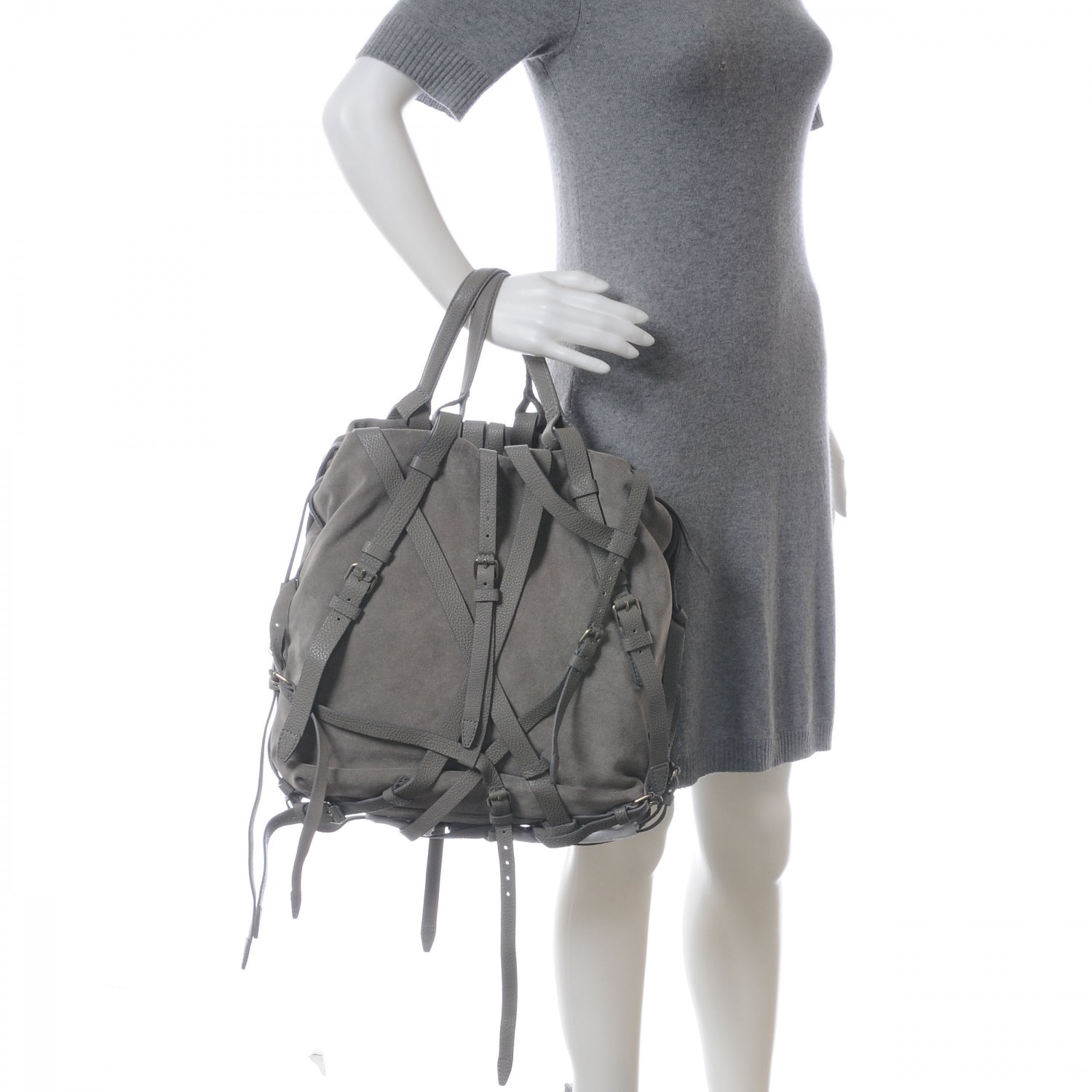 Alexander Wang Suede Kirsten Satchel Grey 2 of 6