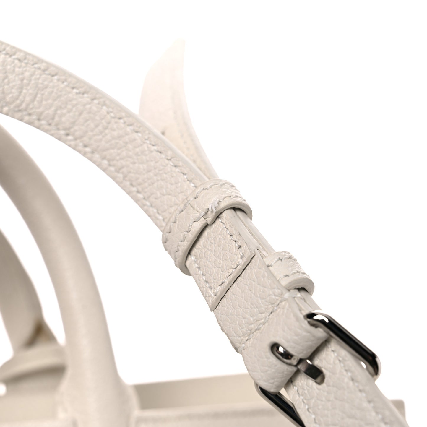 Grained Calfskin Small Rive Gauche White