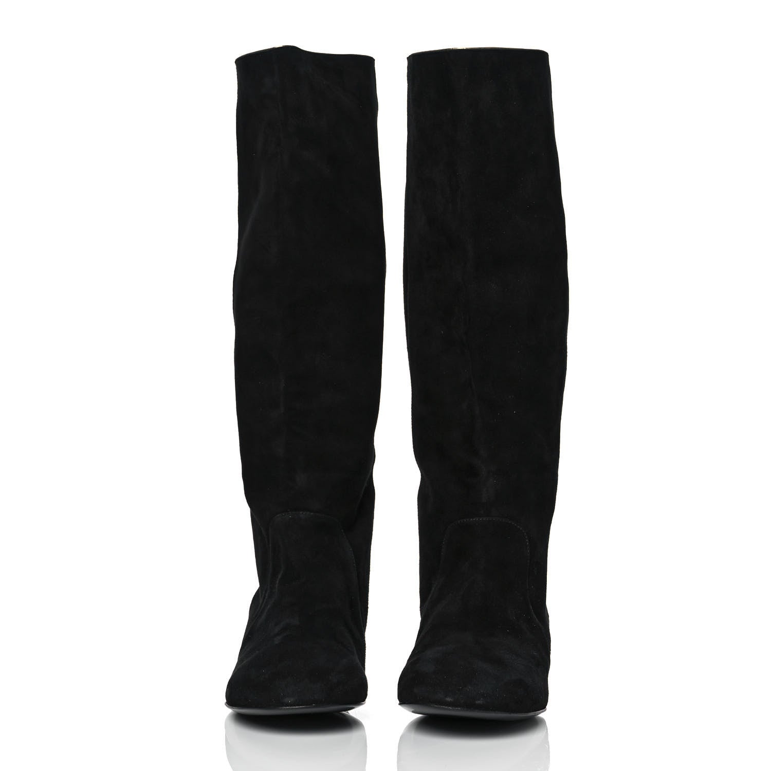 Chanel Suede Boots 39 Black 2 of 8