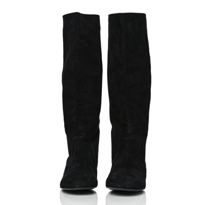 Chanel Suede Boots 39 Black 2 of 8