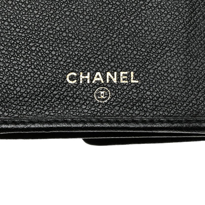 Chanel Grained Calfskin CC Button Long Wallet Black 7 of 9