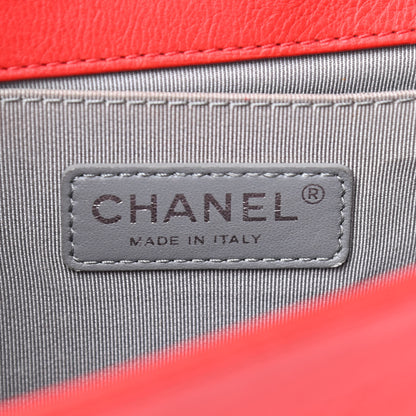 Chanel Calfskin Quilted Double Stitch Medium Boy Flap Red 6 of 9