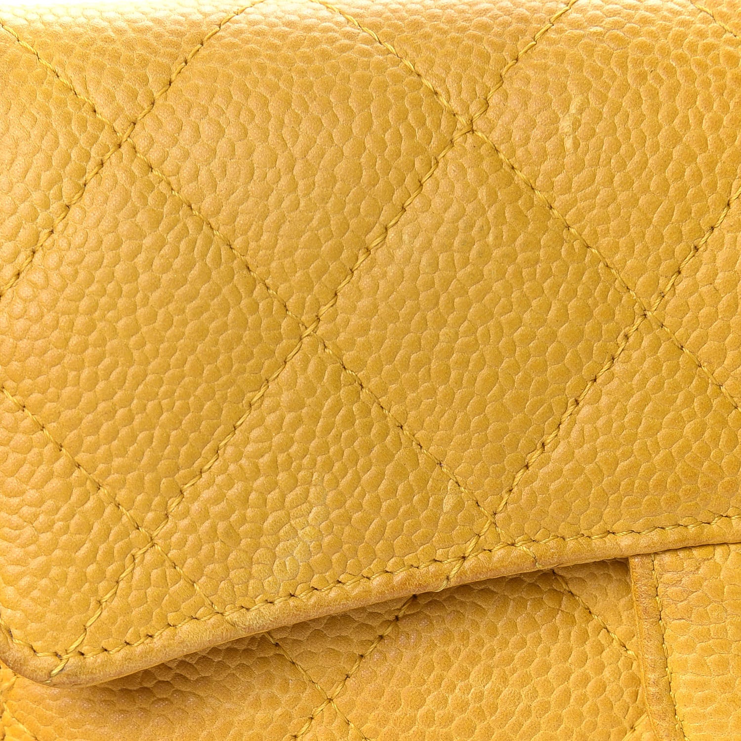 Chanel Iridescent Caviar Quilted Large Flap Wallet Yellow 14 of 18