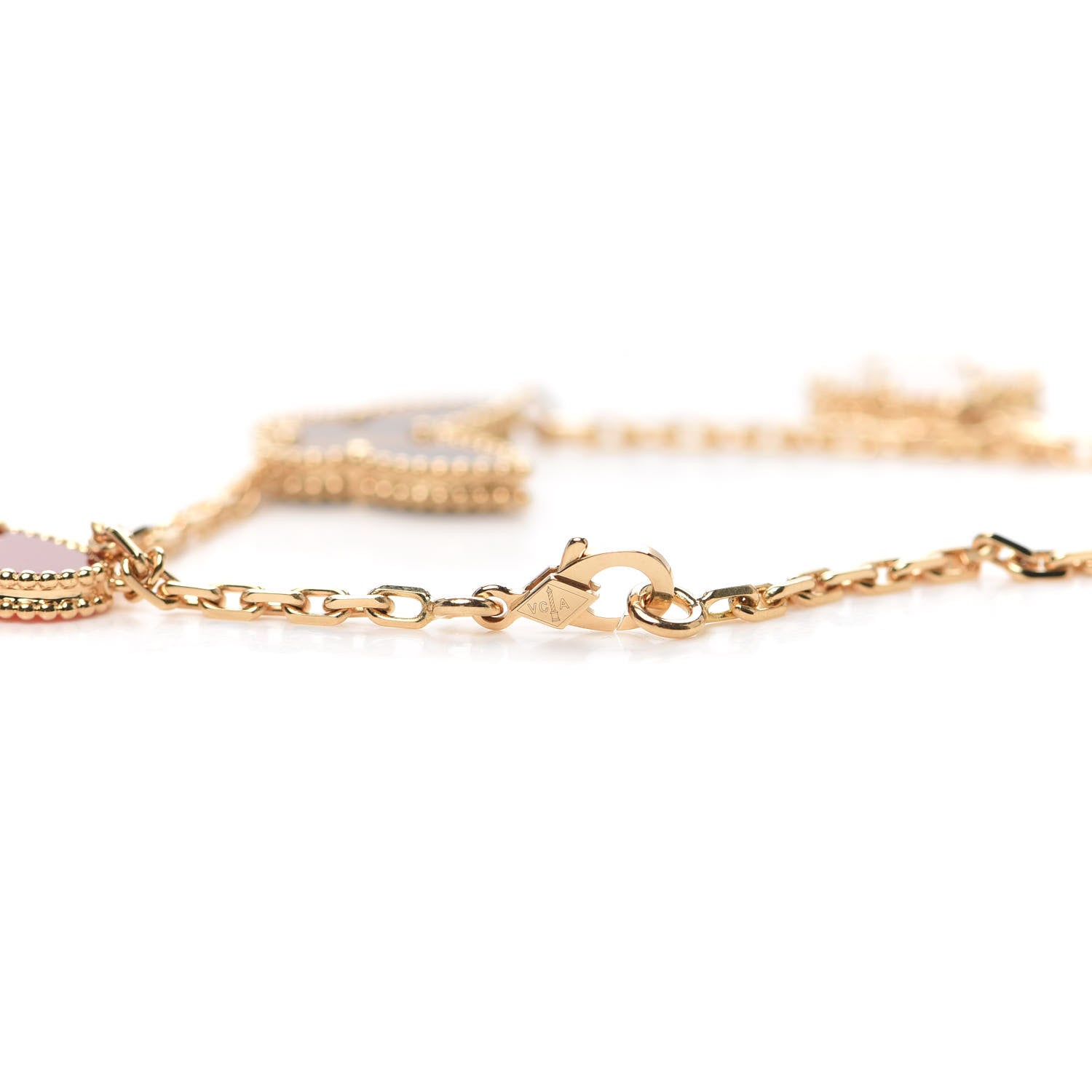 Van Cleef & Arpels 18K Yellow Gold Mother of Pearl Malachite Carnelian Tiger Eye 4 Motifs Lucky Alhambra Bracelet 4 of 7