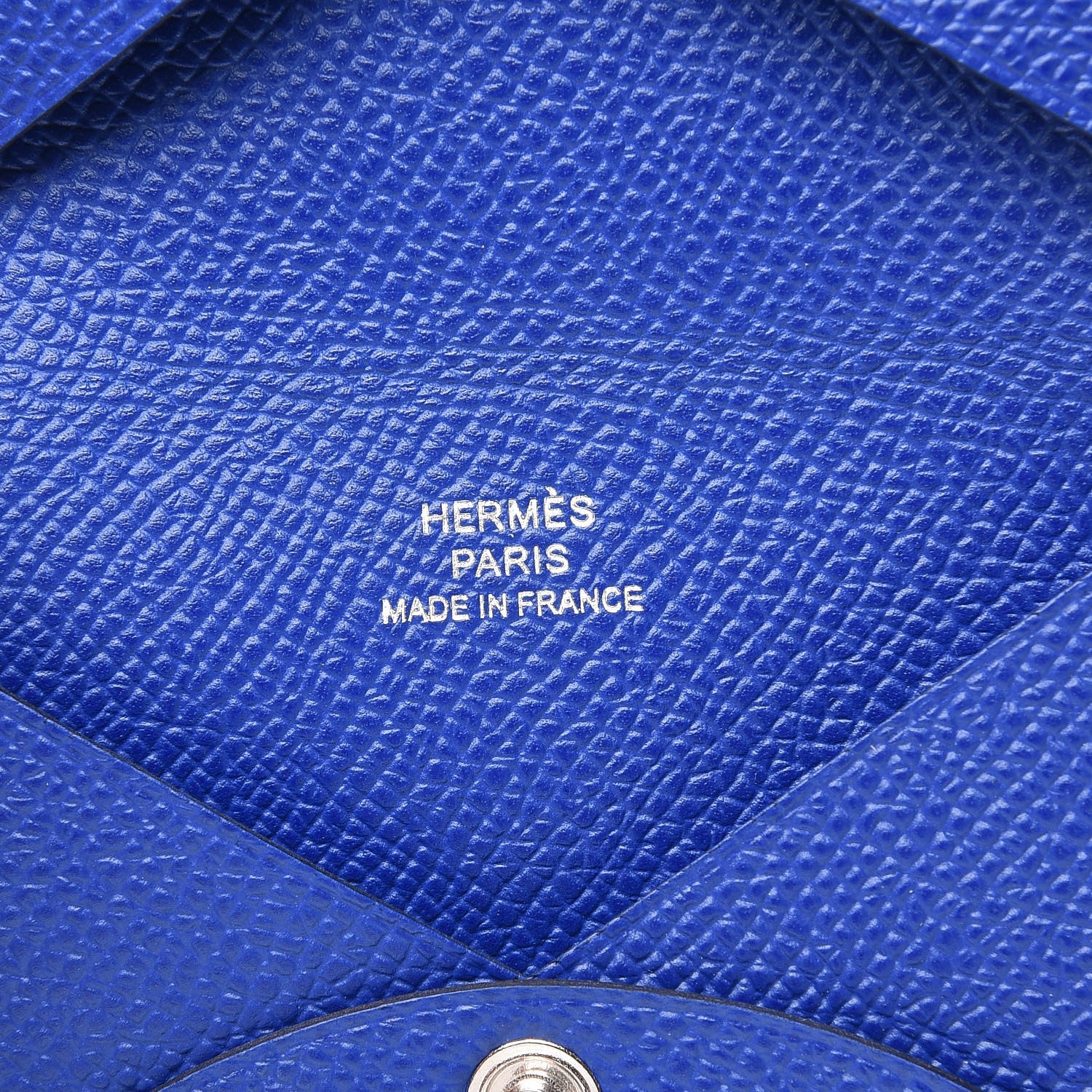 Hermes Epsom Calvi Card Case Bleu Royal 6 of 8