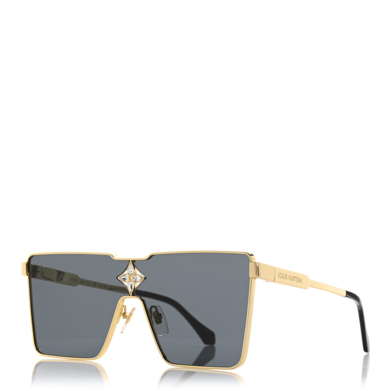 Louis Vuitton Acetate Swarovski Crystal Cyclone Sunglasses Z1700U Gold 1 of 8