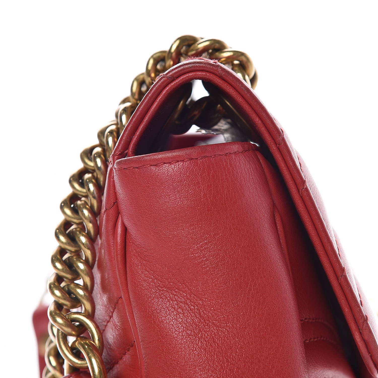 Gucci Calfskin Matelasse Medium GG Marmont Shoulder Bag Hibiscus Red 18 of 20