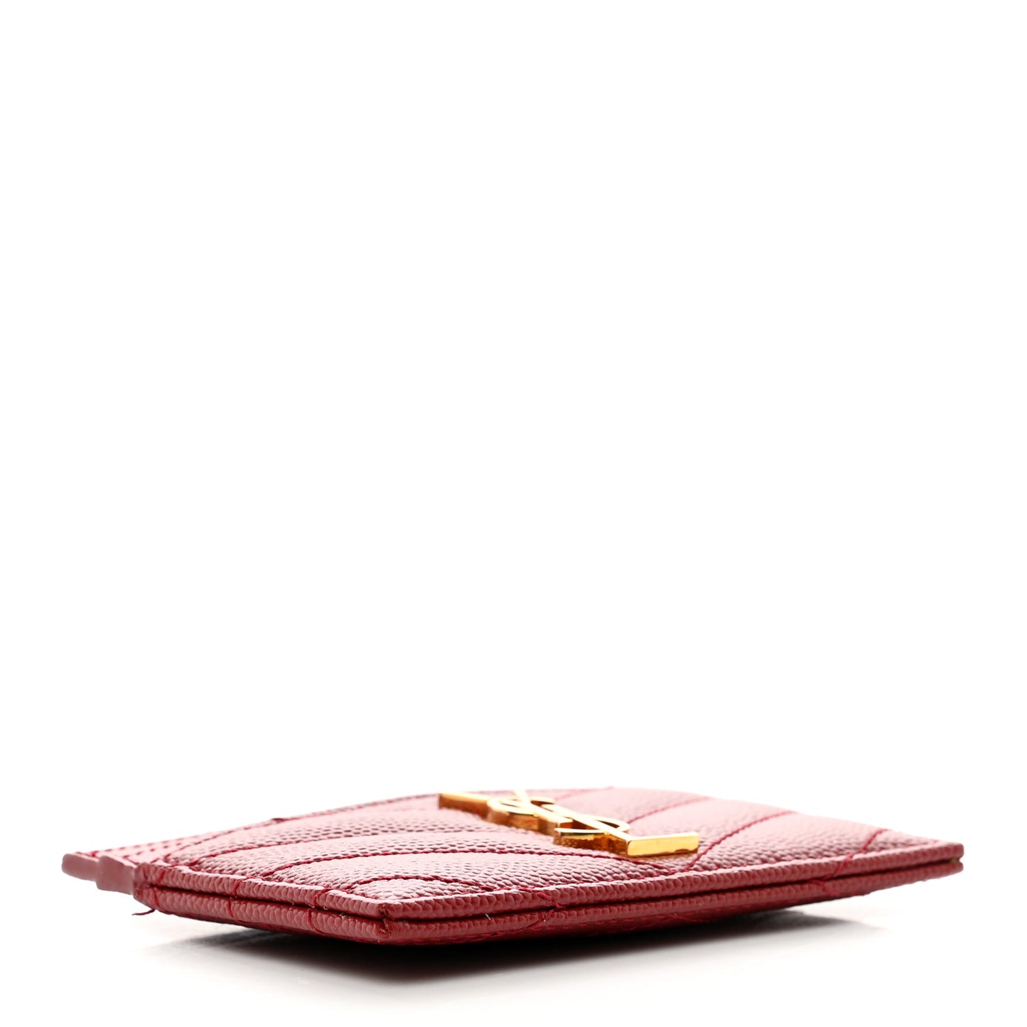 Grain De Poudre Matelasse Chevron Monogram Credit Card Case Opyum Red
