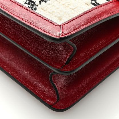 Gucci Tweed GG Monogram Small Dionysus Shoulder Bag White Black Romantic Cherry 9 of 9