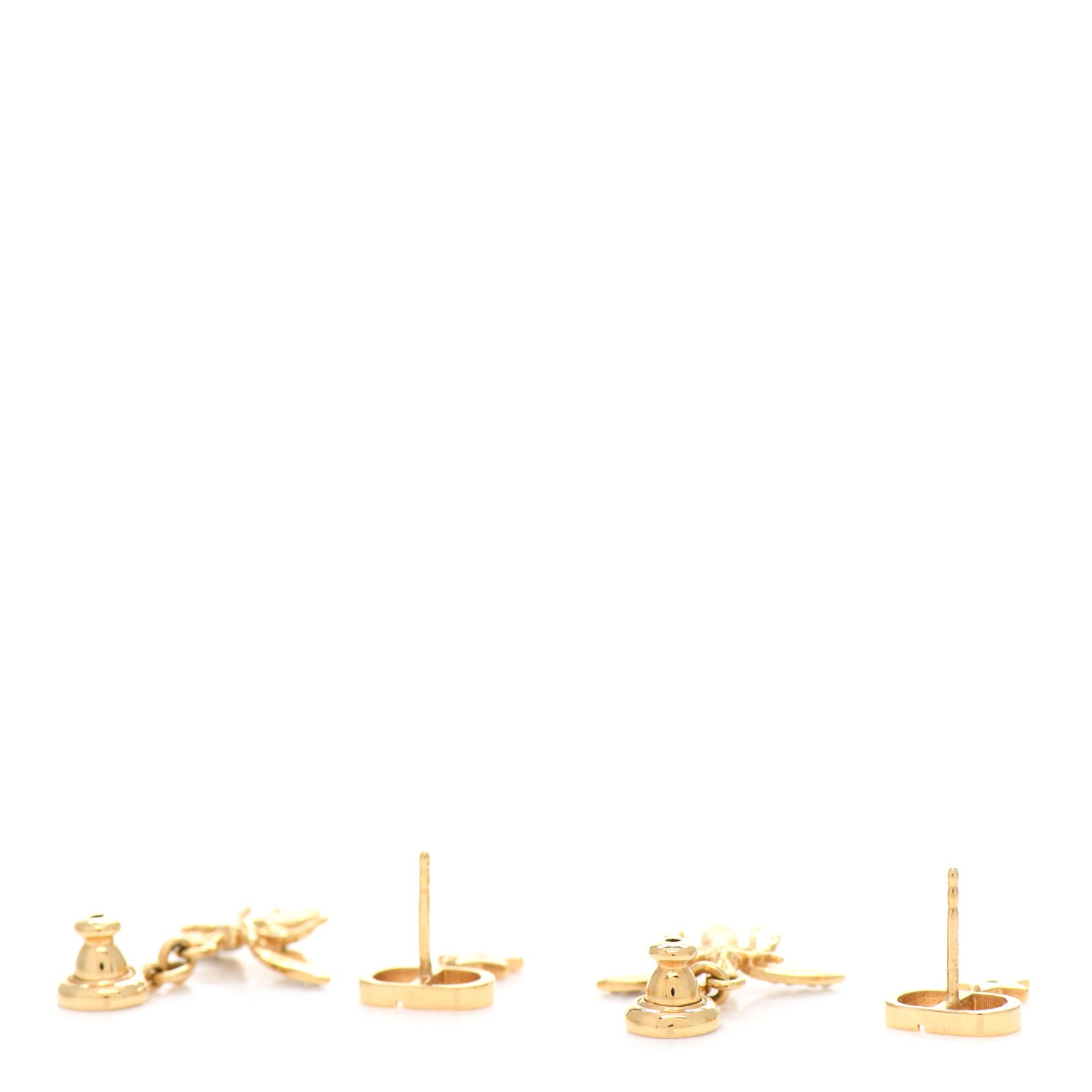 Christian Dior Crystal CD Bee Earrings Gold 3 of 5