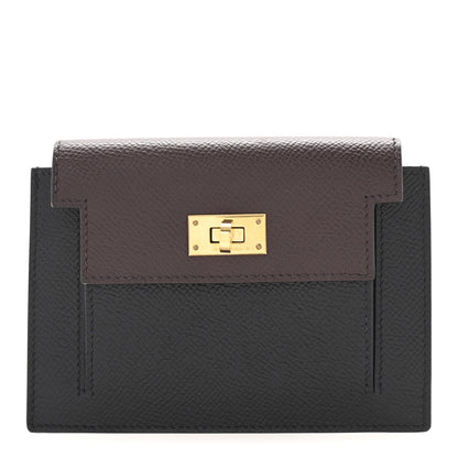 Hermes Epsom Tricolor Kelly Pocket Compact Wallet Black Rouge H Bleu Saphir 1 of 7