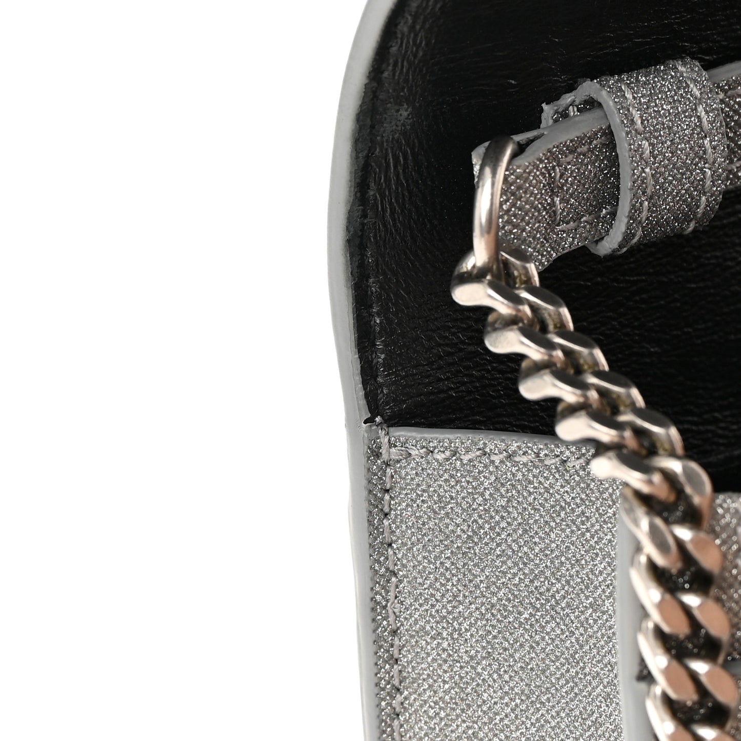 Glitter Fabric Hourglass Chain Bag Grey